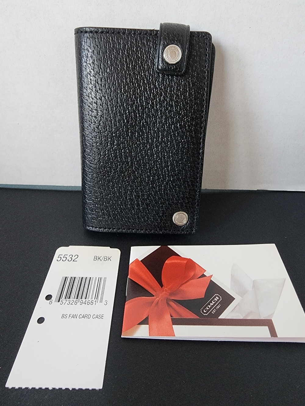 SOLD✨️NWT✨️ Coach Vintage Fan Card Case, Black, 2006